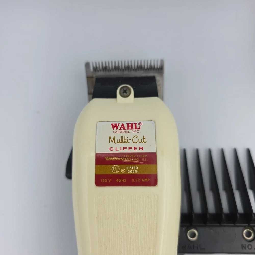 Vintage Wahl Hair Clippers Trimmer Model MC Multi Cut White Precision 120V 0.32